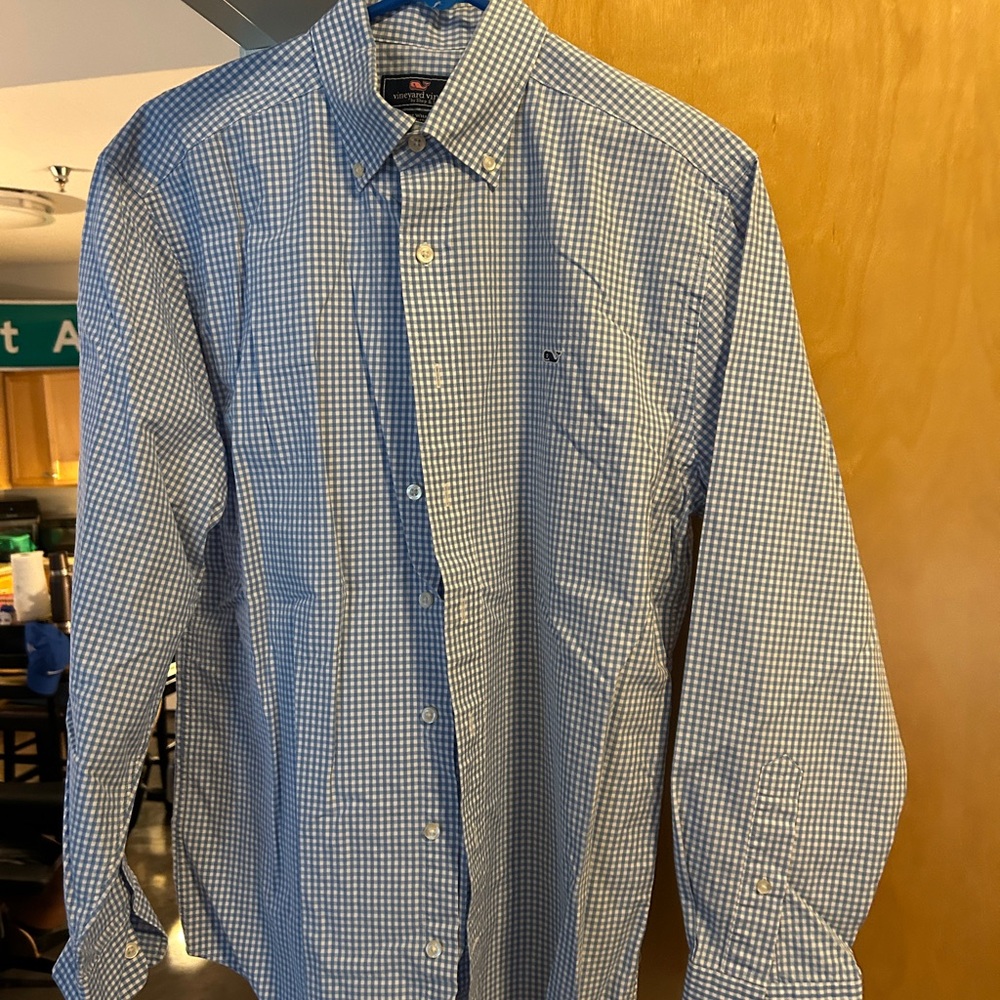 Vineyard Vines Blue Checkered Men's Shirt